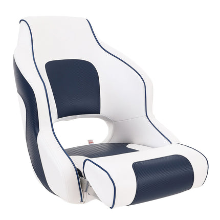 Captain Bucket Seat Boat Seat, Flip Up Boat Seat, with Thickened Sponge Padding, Flip-up Bolster Boat Captain Chair for Fishing Boat, Sightseeing Boat, Speedboat, Canoe, 1-Piece.