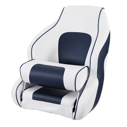 Captain Bucket Seat Boat Seat, Flip Up Boat Seat, with Thickened Sponge Padding, Flip-up Bolster Boat Captain Chair for Fishing Boat, Sightseeing Boat, Speedboat, Canoe, 1-Piece.