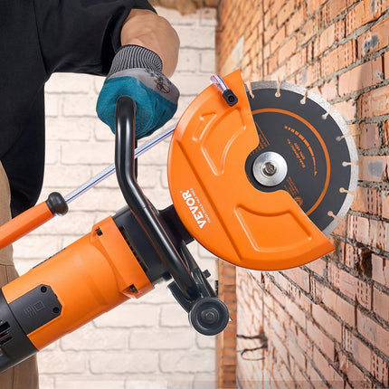 Electric Concrete Saw, 9 in, 2000 W 15 A Motor Circular Saw Cutter with 3.5 in Cutting Depth, Wet/Dry Disk Saw Cutter Includes Water Line, Pump and Blade, for Stone, Brick.
