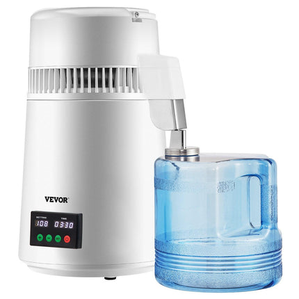 4L Water Distiller 1L/H Distilled Water Maker Timing & Temp Display White.