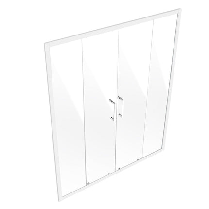 Semi-frameless Double Sliding Shower Door SGCC Tempered Glass 1/4" Chrome.