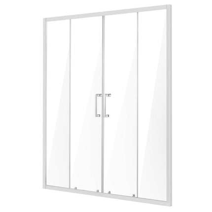 Semi-frameless Double Sliding Shower Door SGCC Tempered Glass 1/4" Chrome.