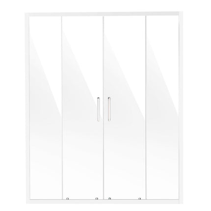 Semi-frameless Double Sliding Shower Door SGCC Tempered Glass 1/4" Chrome.