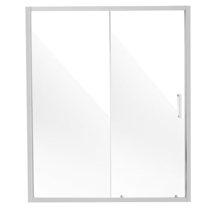 Semi-frameless Shower Door 57.7-59" x 70" SGCC Tempered Glass 1/4" Chrome.
