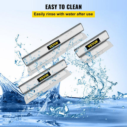 Skimming Blade Set,10"+16"+24" Blades + 35"-78" Extension Handle，European Stainless Steel Construction Knife, Aluminum Blade Profile Smoothing Knockdown Spatula for Gyprock/Drywall/Wall-Boa.