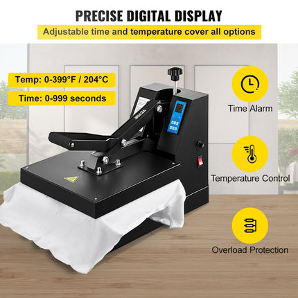 Heat Press 15X15 Inch Heat Press Machine Industrial Quality Power T Shirt Heat Press Sublimation Machine Clamshell Heat Press Machine for T Shirts.