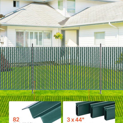 Bottom Locking Privacy Slats, Single-Wall Vertical Bottom-Locking Slats for Chain-Link Fence, High-Density HDPE Chain Link Slats Ideally Fit 1.2 m High Fence for Garden Farm Sports Field(Green).