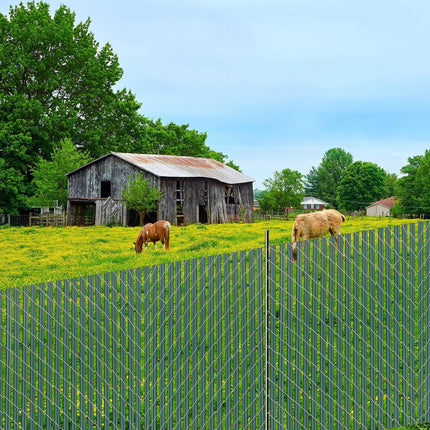 Bottom Locking Privacy Slats, Single-Wall Vertical Bottom-Locking Slats for Chain-Link Fence, High-Density HDPE Chain Link Slats Ideally Fit 1.2 m High Fence for Garden Farm Sports Field(Green).