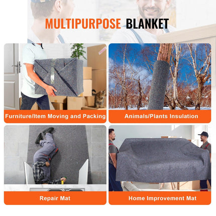 Moving Blankets, 1829 x 1372 mm, 12 kg/dz Weight, 12 Pack, Professional Recycled Cotton Packing Blanket, Large Heavy Duty Shipping Mover Pads Perfect for Protecting Furniture, Floors, Appliances.
