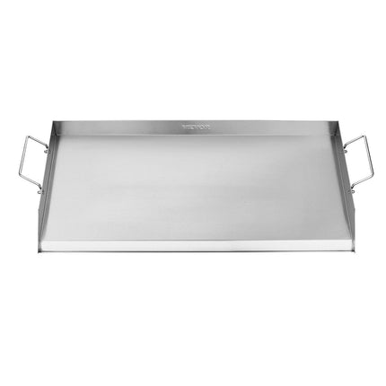 Stainless Steel Griddle, 32x16 inch Universal Flat Top Rectangular Plate, Gas Grill Griddle for BBQ Grill, Teppanyaki, Portable Family Cookware with Handle, for Camping Tailgating Party.