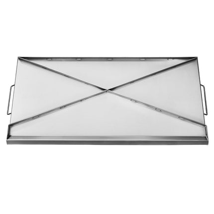 Stainless Steel Griddle, 32x16 inch Universal Flat Top Rectangular Plate, Gas Grill Griddle for BBQ Grill, Teppanyaki, Portable Family Cookware with Handle, for Camping Tailgating Party.