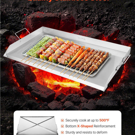 36x22 in Flat Top Griddle Stainless Steel Universal BBQ Grill Pan Cookware.