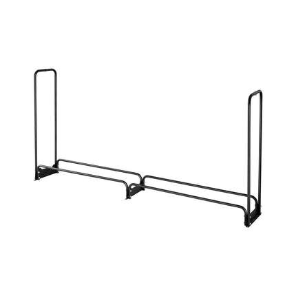 Firewood Rack with Waterproof Cover, 257 x 36 x 117 cm Outdoor Firewood Holder, 660lb Weight Capacity, 1/2 Cord Log Holder, Half-Covered, Powder-coated Wood Storage Rack for Fireplace Deck.
