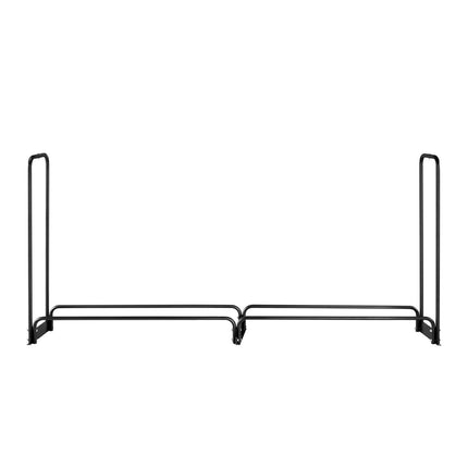 Firewood Rack with Waterproof Cover, 257 x 36 x 117 cm Outdoor Firewood Holder, 660lb Weight Capacity, 1/2 Cord Log Holder, Half-Covered, Powder-coated Wood Storage Rack for Fireplace Deck.
