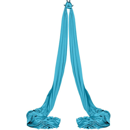 Aerial Silk & Yoga Swing, 10 m Length, Aerial Yoga Hammock Kit with 100gsm Nylon Fabric, Full Rigging Hardware & Easy Set-up Guide, Antigravity Flying for All Levels Fitness Bodybuilding, Blue.