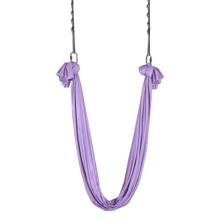 Aerial Yoga Hammock & Swing, 4 m Length, Yoga Starter Kit with 100gsm Nylon Fabric, Full Rigging Hardware and Easy Set-up Guide, Antigravity Flying for All Levels Fitness Bodybuilding, Purple.