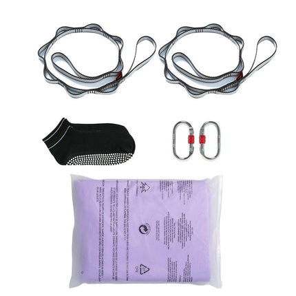 Aerial Yoga Hammock & Swing, 4 m Length, Yoga Starter Kit with 100gsm Nylon Fabric, Full Rigging Hardware and Easy Set-up Guide, Antigravity Flying for All Levels Fitness Bodybuilding, Purple.