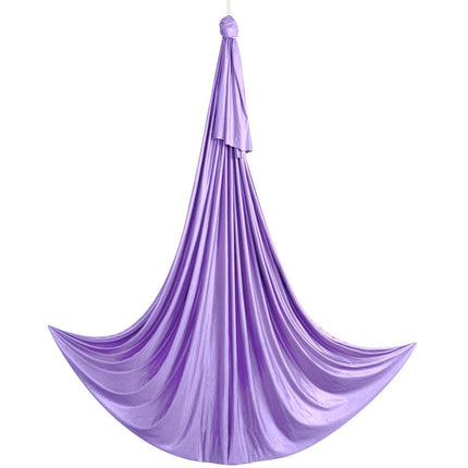 Aerial Yoga Hammock & Swing, 4 m Length, Yoga Starter Kit with 100gsm Nylon Fabric, Full Rigging Hardware and Easy Set-up Guide, Antigravity Flying for All Levels Fitness Bodybuilding, Purple.