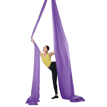 Aerial Yoga Hammock & Swing, 4 m Length, Yoga Starter Kit with 100gsm Nylon Fabric, Full Rigging Hardware and Easy Set-up Guide, Antigravity Flying for All Levels Fitness Bodybuilding, Purple.