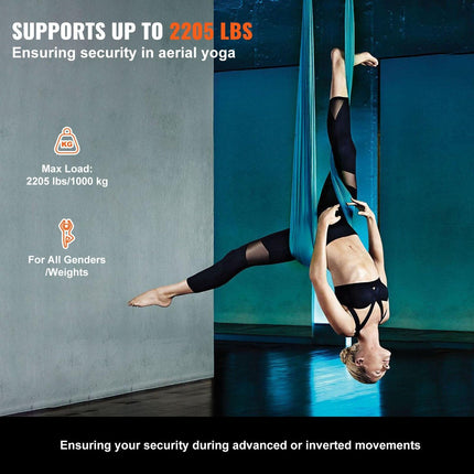 Aerial Yoga Hammock & Swing, 5 m Length Aerial Yoga Starter Kit with 100gsm Nylon Fabric, Full Rigging Hardware & Easy Set-up Guide, Antigravity Flying for All Levels Fitness Bodybuilding, Green.