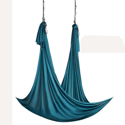 Aerial Yoga Hammock & Swing, 5 m Length Aerial Yoga Starter Kit with 100gsm Nylon Fabric, Full Rigging Hardware & Easy Set-up Guide, Antigravity Flying for All Levels Fitness Bodybuilding, Green.