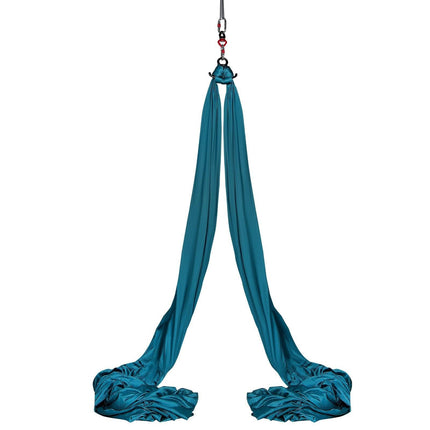 Aerial Silk & Yoga Swing, 8 m Length, Aerial Yoga Hammock Kit with 100gsm Nylon Fabric, Full Rigging Hardware & Easy Set-up Guide, Antigravity Flying for All Levels Fitness Bodybuilding, Green.