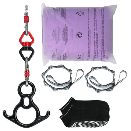 Aerial Silk & Yoga Swing, 8 m Length, Aerial Yoga Hammock Kit with 100gsm Nylon Fabric, Full Rigging Hardware & Easy Set-up Guide, Antigravity Flying for All Levels Fitness Bodybuilding, Purple.