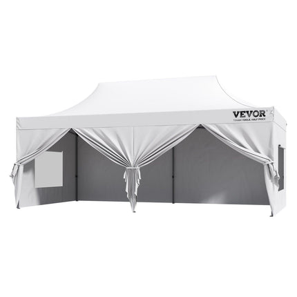 Pop Up Canopy Tent Outdoor Gazebo Tent 10x20FT with Sidewalls & Bag White.