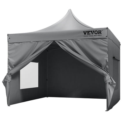 304.8 x 304.8 cm Pop up Canopy with Removable Sidewalls, Instant Canopies Portable Gazebo & Wheeled Bag, UV Resistant Waterproof, Enclosed Canopy Tent for Outdoor Events, Patio, Backyard, Party.