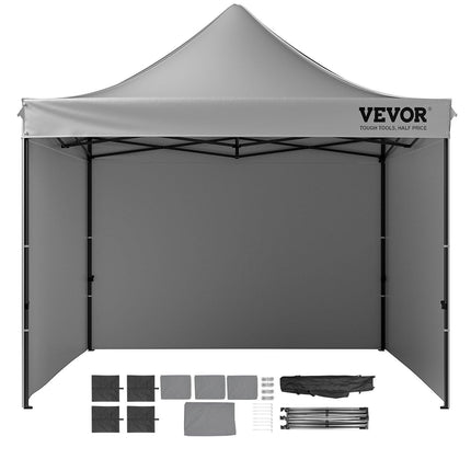 304.8 x 304.8 cm Pop up Canopy with Removable Sidewalls, Instant Canopies Portable Gazebo & Wheeled Bag, UV Resistant Waterproof, Enclosed Canopy Tent for Outdoor Events, Patio, Backyard, Party.