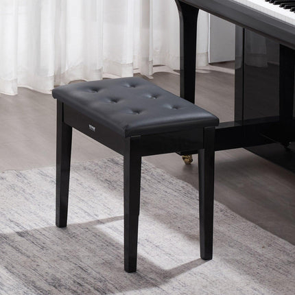 Piano Bench, 22" x 13.78" x 19", Keyboard Piano Chair with High-Density Padded Cushion, Storage Compartment for Music Books, Wooden Piano Bookcase Stool Seat, for Vanity, Living Room, Bedroom.