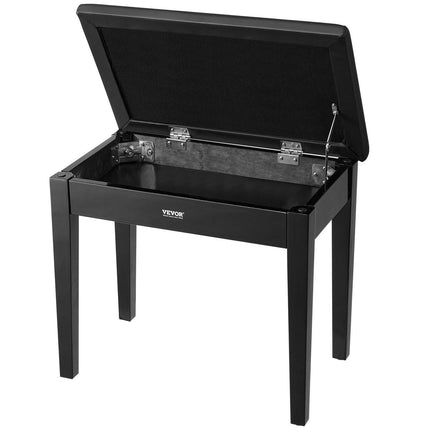 Piano Bench, 22" x 13.78" x 19", Keyboard Piano Chair with High-Density Padded Cushion, Storage Compartment for Music Books, Wooden Piano Bookcase Stool Seat, for Vanity, Living Room, Bedroom.