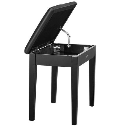 Piano Bench, 22" x 13.78" x 19", Keyboard Piano Chair with High-Density Padded Cushion, Storage Compartment for Music Books, Wooden Piano Bookcase Stool Seat, for Vanity, Living Room, Bedroom.