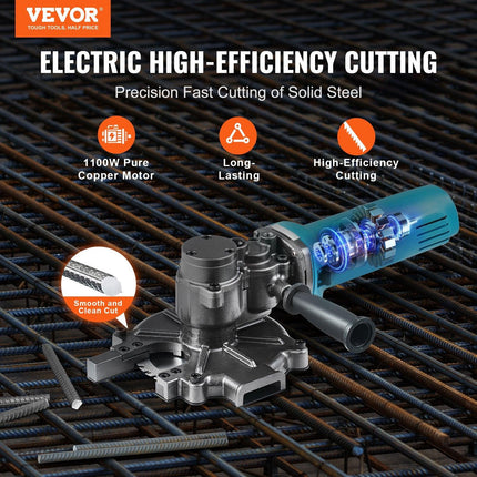 1100W Electric Rebar Cutter Cutting up to 3/2In 4-40mm.