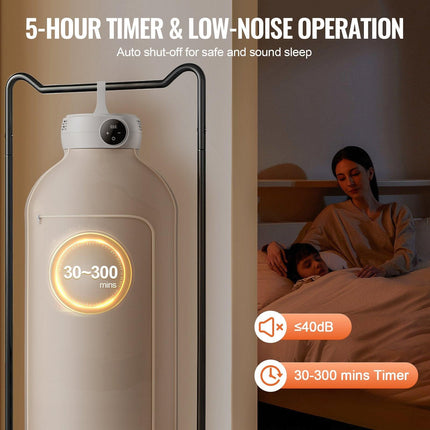 Portable Clothes Dryer, Clothes Dryer with Dryer Bag, PTC Heating & LED Display, Foldable Mini Dryer with 5-H Timer for Apartments, Dorms, RVs, or Hotels, 600W, Beige.