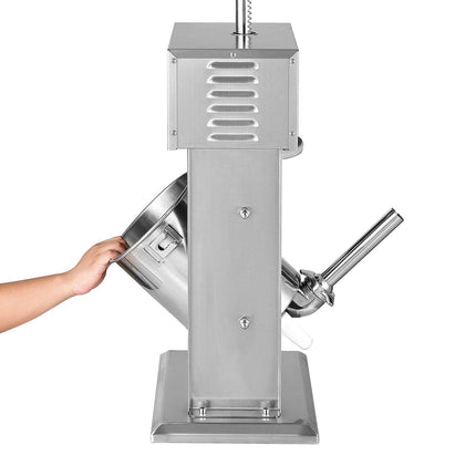 Electric Sausage Stuffer, 22 LBS / 10 L Vertical Meat Stuffer, Stepless Speed Control and Foot Pedal, Stainless Steel Heavy Duty Sausage Filler with 4 Stuffing Tubes, for Commercial & Home Use.