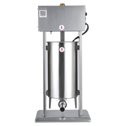 Electric Sausage Stuffer, 33 LBS / 15 L Vertical Meat Stuffer, Stepless Speed Control and Foot Pedal, Stainless Steel Heavy Duty Sausage Filler with 4 Stuffing Tubes, for Commercial & Home Use.