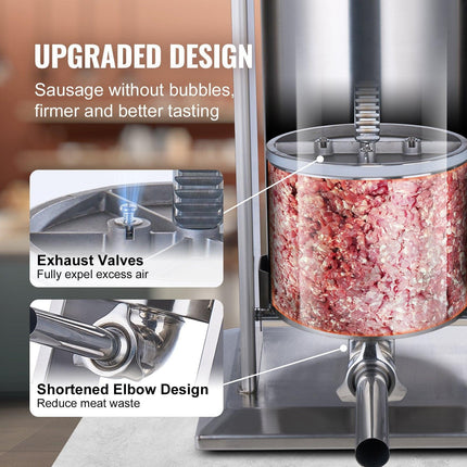Electric Sausage Stuffer 25 L Vertical Meat Stuffer 304 Stainless Steel.