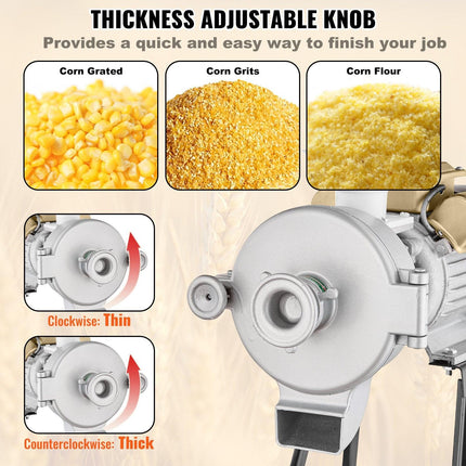 3000W Electric Grain Grinder Corn Wheat Flour Cereal Mill Wet & Dry.