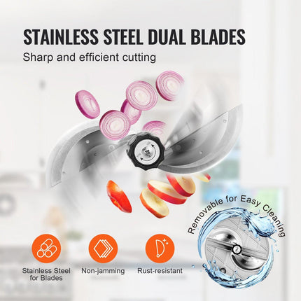 Electric Vegetable Slicer, 0-0.5"/0-12mm Thickness Adjustable Commercial Slicer Machine, Convertible to Manual, Stainless Steel Food Cutter Slicing Machine, Large Feed Port for Potato, Tomato.