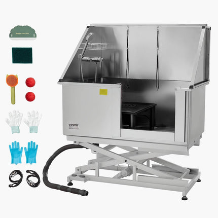127 cm Electric Dog Grooming Bath Tub Stainless Steel w Water Filter.