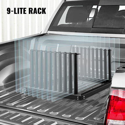 VEVOR Windshield Rack 9-Lite, Windshield Truck Rack Steel, Windshield Glass Rack 24-Inch Height, Windshield Rack for Truck with PVC Pad & Foam Padding, Glass Rack for Truck, for Glass Transportation.