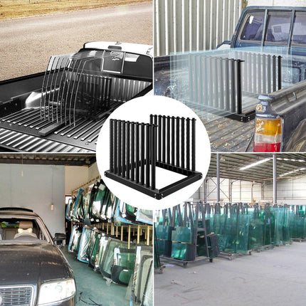 VEVOR Windshield Rack 9-Lite, Windshield Truck Rack Steel, Windshield Glass Rack 24-Inch Height, Windshield Rack for Truck with PVC Pad & Foam Padding, Glass Rack for Truck, for Glass Transportation.