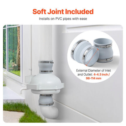 4" to 4.5" Radon Mitigation Fan System Quiet 260CFM Inline Duct Waterproof.