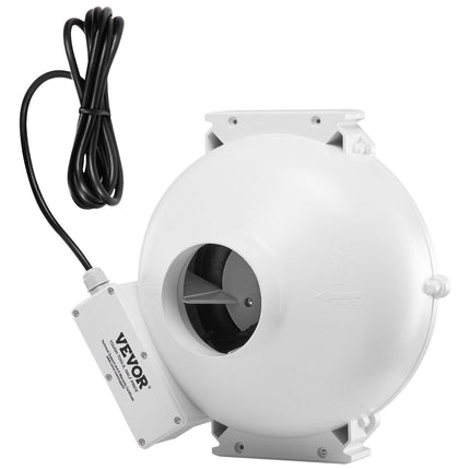 4" to 4.5" Radon Mitigation Fan System Kit Quiet 190 CFM Inline Duct Fan.