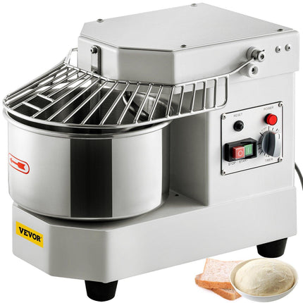 VEVOR Commercial Dough Food Mixer, 8L Large Capacity Stainless Steel Mixer with Bowel, Hook, Shield, Reset Button, 450W Tilt-Head Kitchen Dough Mixers for Cake, Cream, Egg Fluid, Fillings.