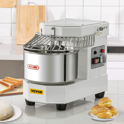 VEVOR Commercial Dough Food Mixer, 8L Large Capacity Stainless Steel Mixer with Bowel, Hook, Shield, Reset Button, 450W Tilt-Head Kitchen Dough Mixers for Cake, Cream, Egg Fluid, Fillings.