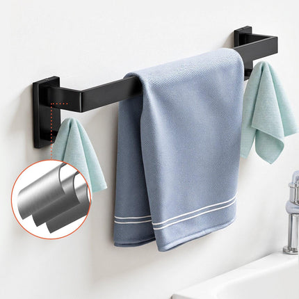Matte Black Bathroom Hardware Set, 5 Pieces Stainless Steel Bathroom Accessories Set, 24-inch Towel Bar, Towel Rack, 2 Robe Towel Hooks, Toilet Paper Holder, for Bath Room, Wall Mounted.
