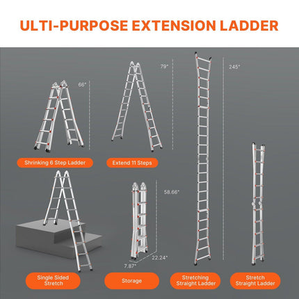Telescoping Ladder A Frame 20 FT Extension Multi-Function for Homework.
