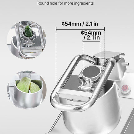 Food Processor & Vegetable Chopper w/ 6 Blades Food-Grade Stainless Steel.